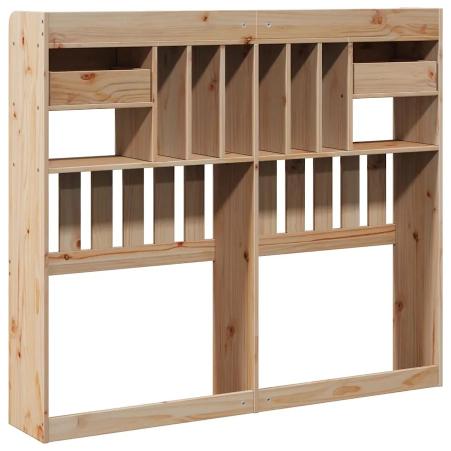 Tête de lit avec rangement 135 cm bois massif de pin - 6