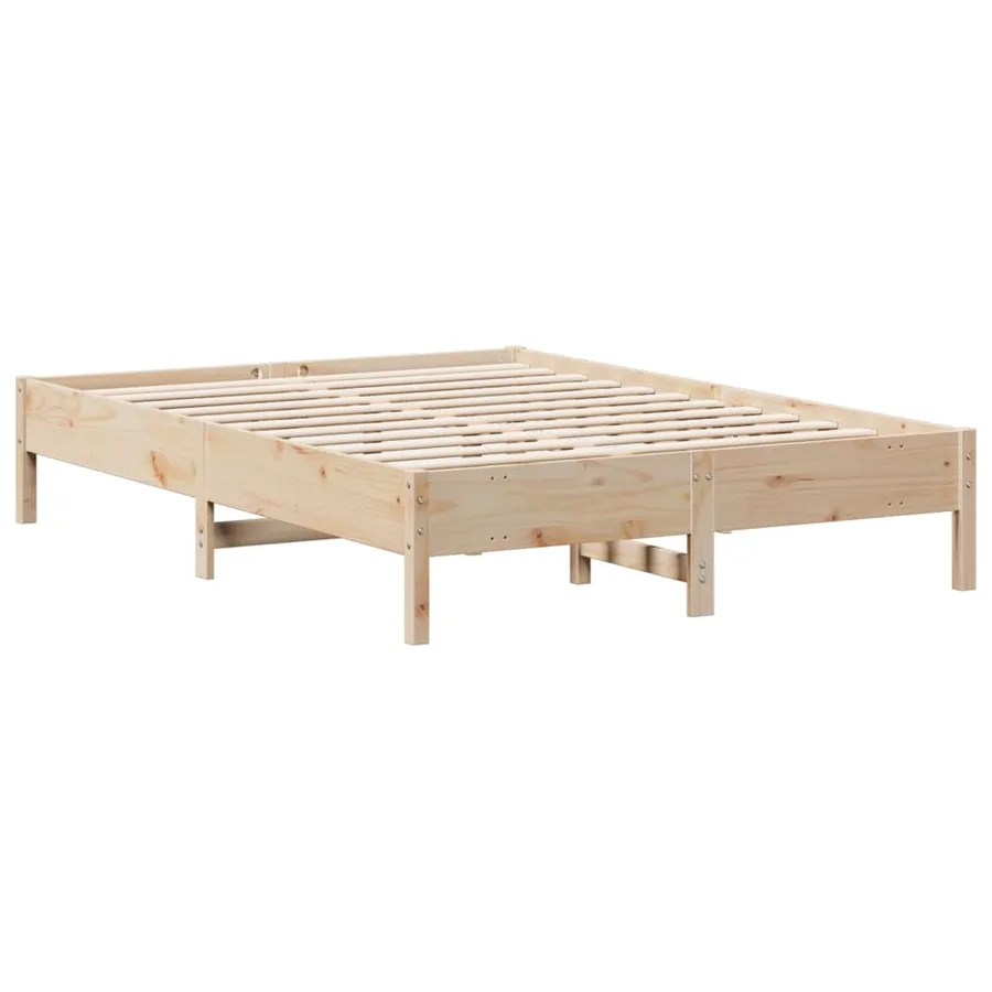 Lit bibliothèque sans matelas 140x200 cm bois massif de pin - 8