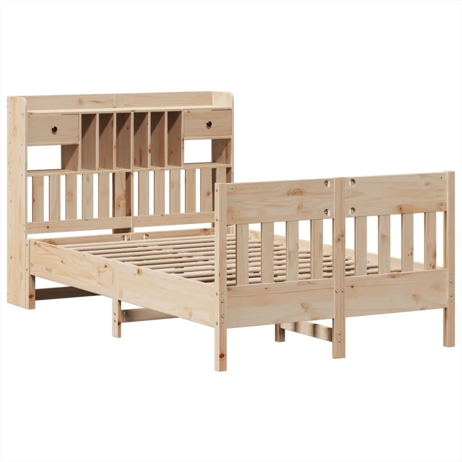 Cadre de lit sans matelas 135x190 cm bois de pin massif - 3