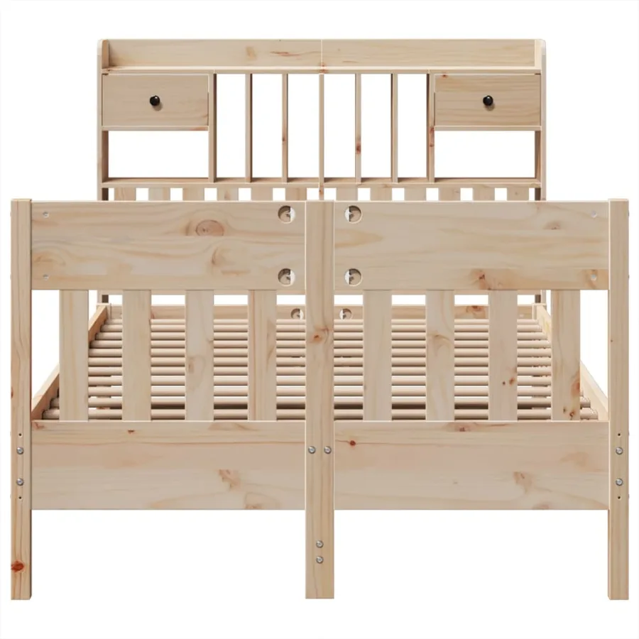 Cadre de lit sans matelas 135x190 cm bois de pin massif - 4
