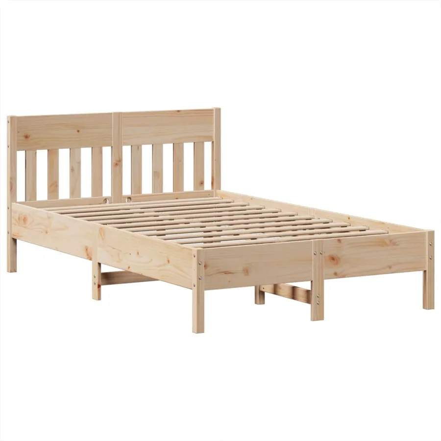 Cadre de lit sans matelas 135x190 cm bois de pin massif - 5