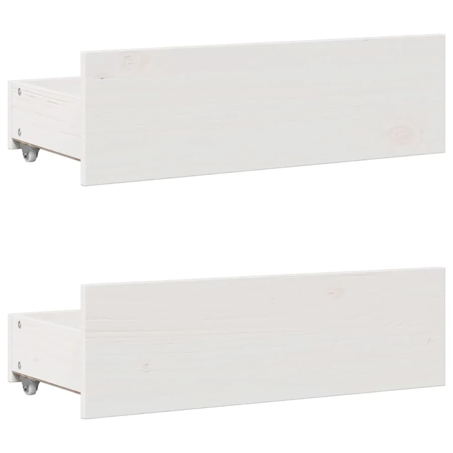 Lit bibliothèque sans matelas blanc 140x200 cm bois pin massif - 9
