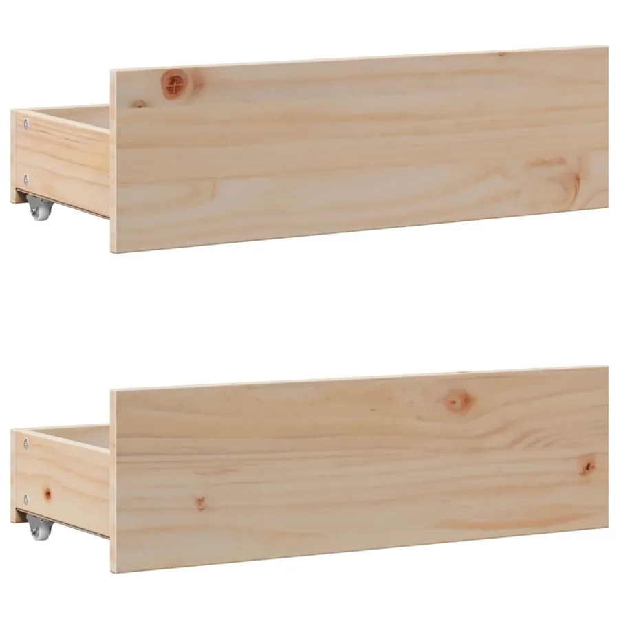 Lit bibliothèque sans matelas 135x190 cm bois de pin massif - 9