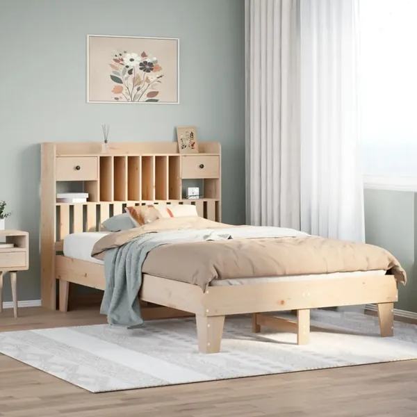 Cadre de lit sans matelas 135x190 cm bois de pin massif