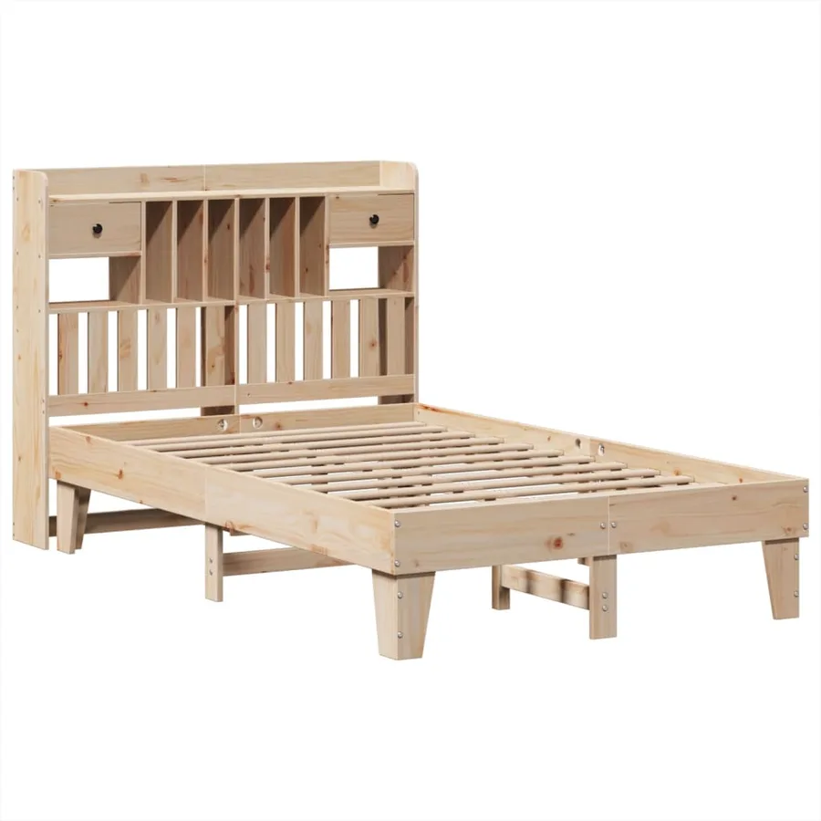 Cadre de lit sans matelas 135x190 cm bois de pin massif - 3
