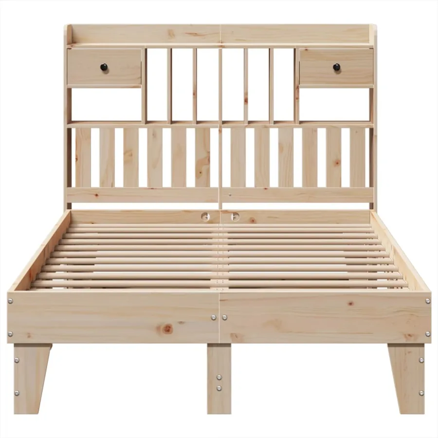 Cadre de lit sans matelas 135x190 cm bois de pin massif - 4