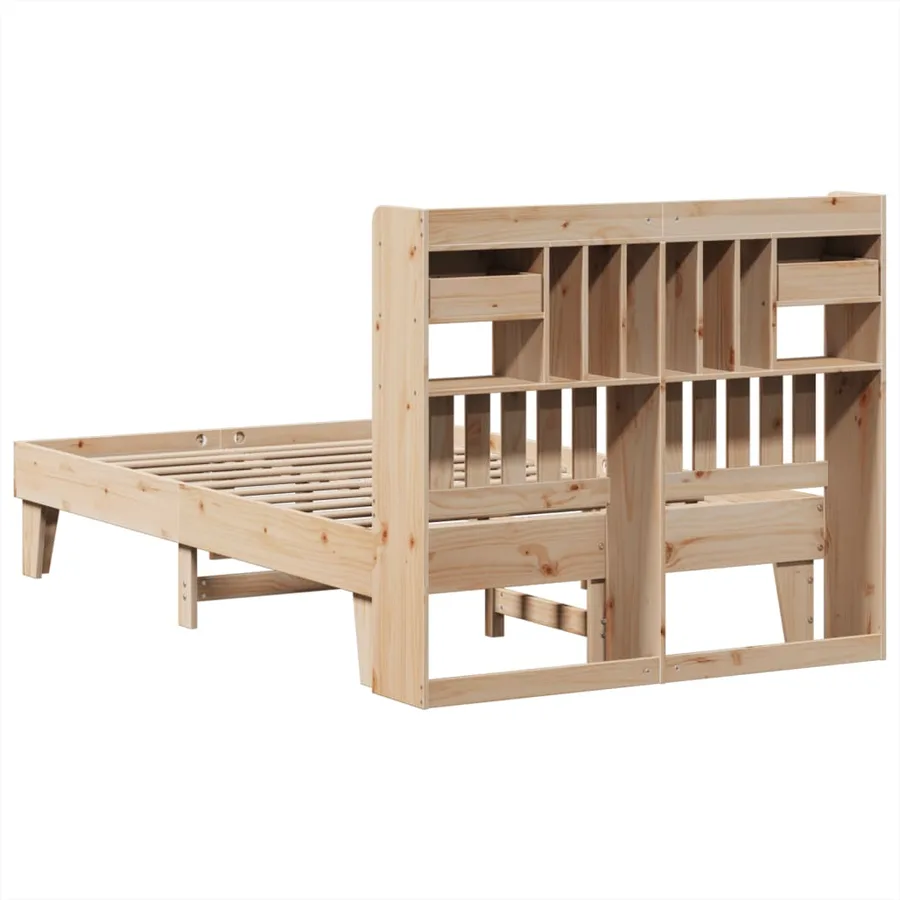 Cadre de lit sans matelas 135x190 cm bois de pin massif - 8