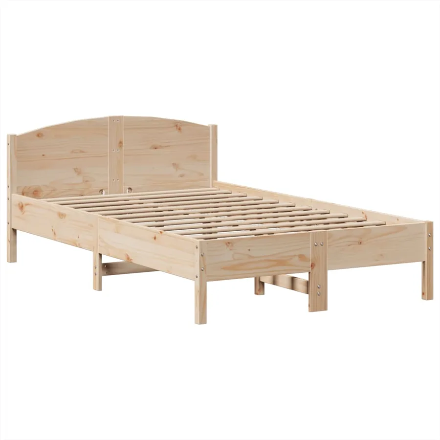 Lit bibliothèque sans matelas 135x190 cm bois de pin massif - 8