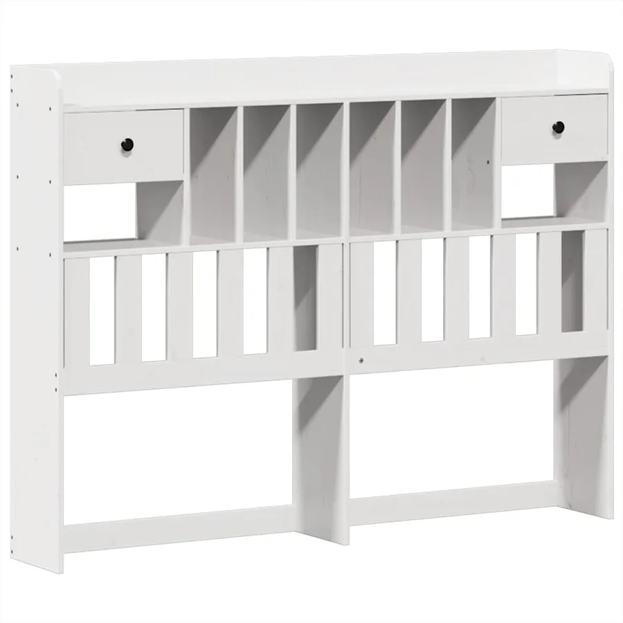 Cadre de lit sans matelas blanc 140x200 cm bois de pin massif - 6