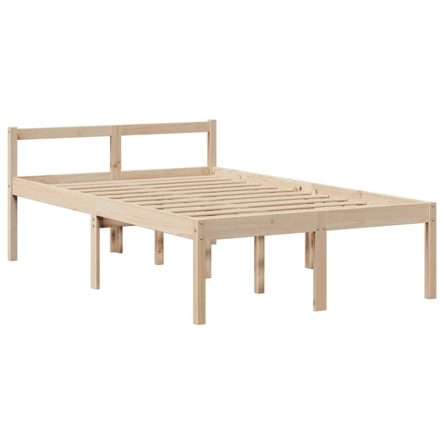 Lit bibliothèque sans matelas 135x190 cm bois de pin massif - 8