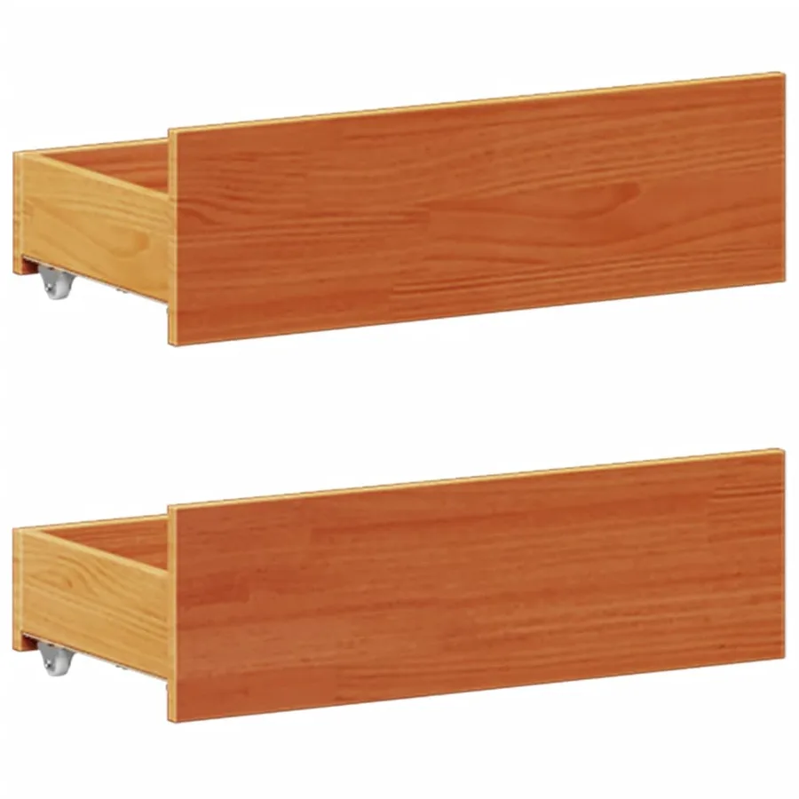 Lit bibliothèque sans matelas cire marron 140x200 cm pin massif - 10