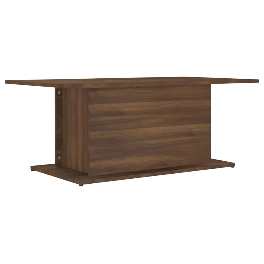 Table basse chêne marron 102x55,5x40 cm bois d'ingénierie - 2
