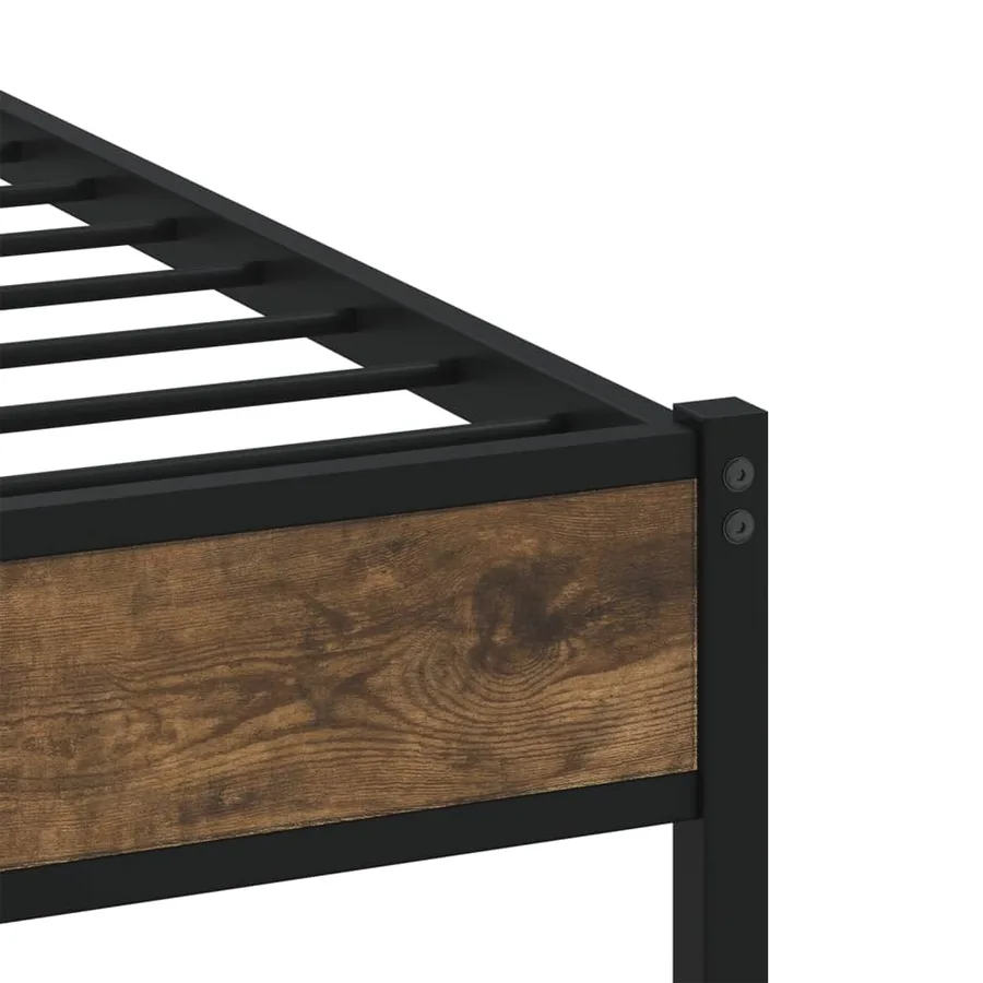 Cadre de lit en métal sans matelas chêne fumé 200x200 cm - 7