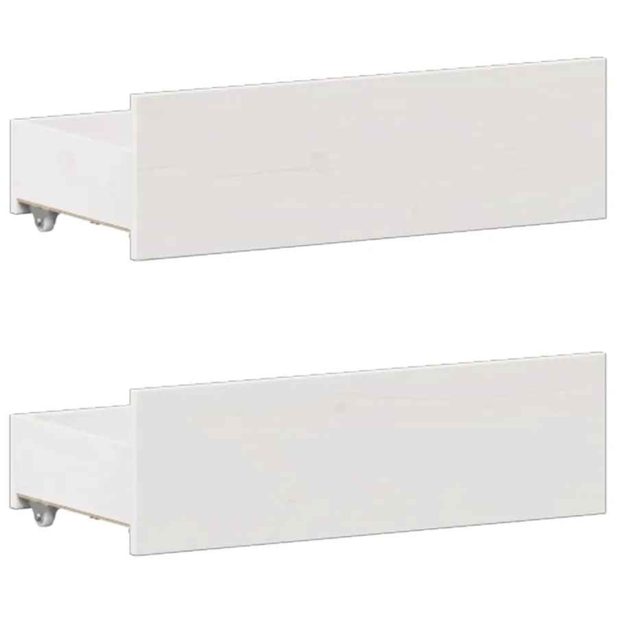 Lit bibliothèque sans matelas blanc 135x190 cm bois pin massif - 10