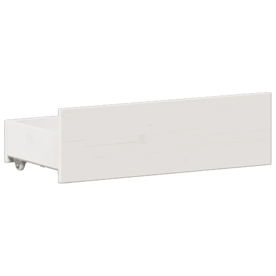 Lit bibliothèque sans matelas blanc 135x190 cm bois pin massif - 11