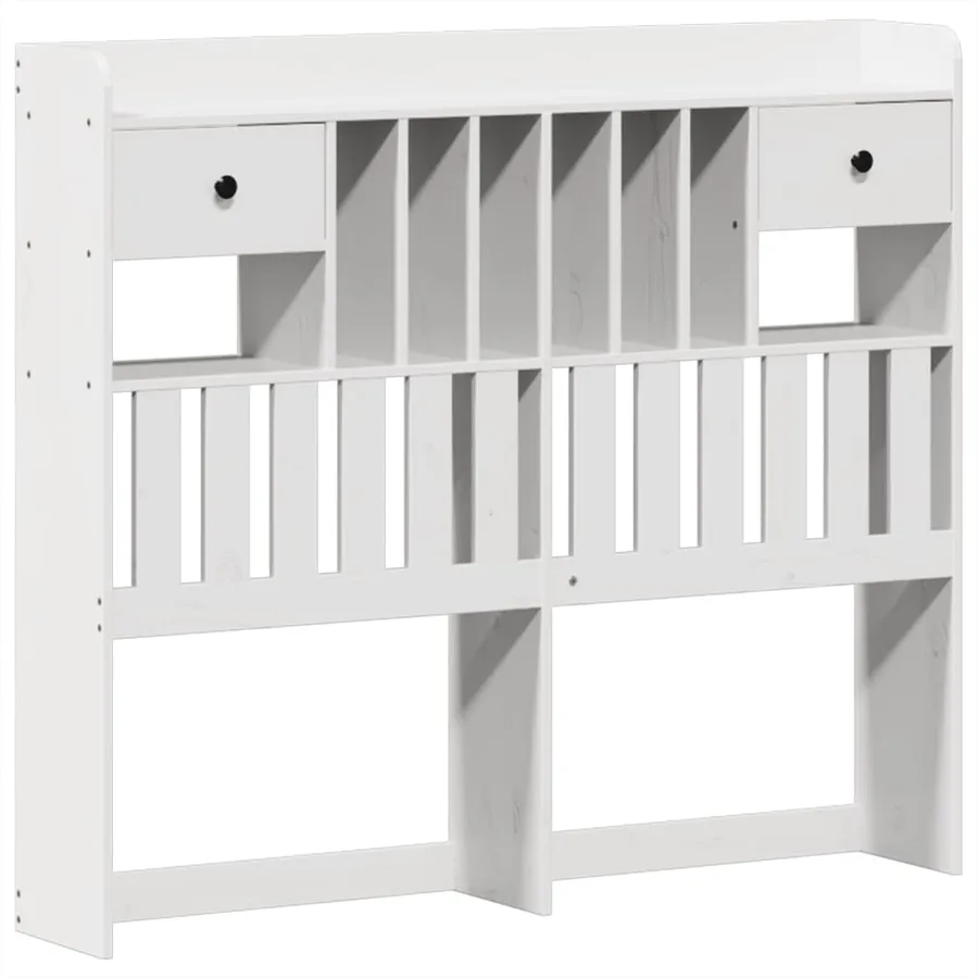 Cadre de lit sans matelas blanc 135x190 cm bois de pin massif - 6