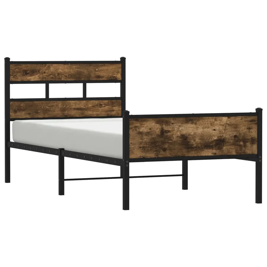 Cadre de lit sans matelas chêne fumé 100x190 cm bois ingénierie - 2