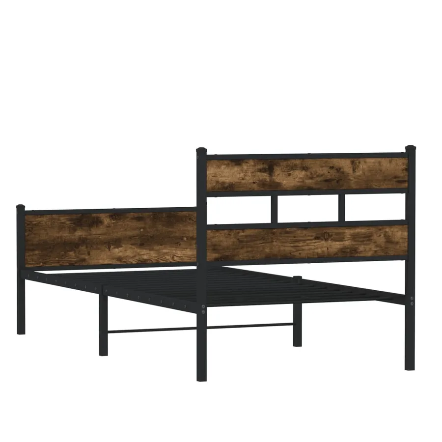 Cadre de lit sans matelas chêne fumé 100x190 cm bois ingénierie - 6