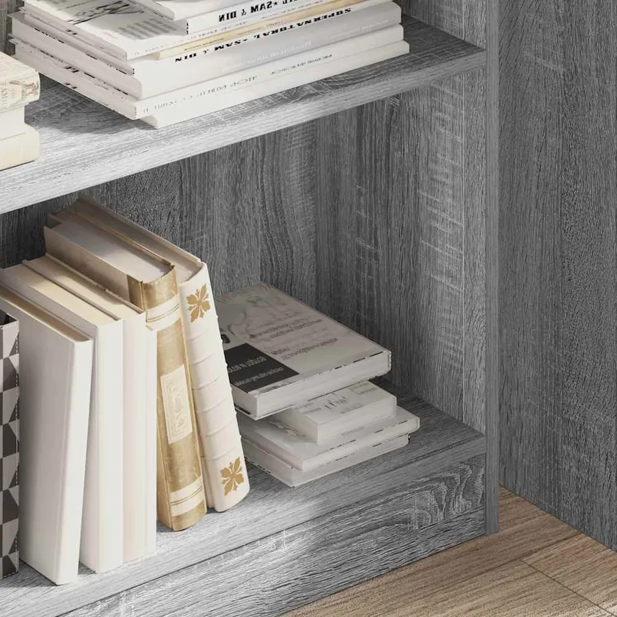 Bibliothèque sonoma gris 80x24x109 cm bois d'ingénierie - 3