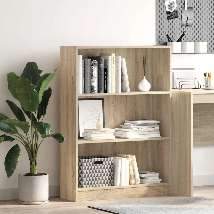 Bibliothèque chêne sonoma 80x24x109 cm bois d'ingénierie