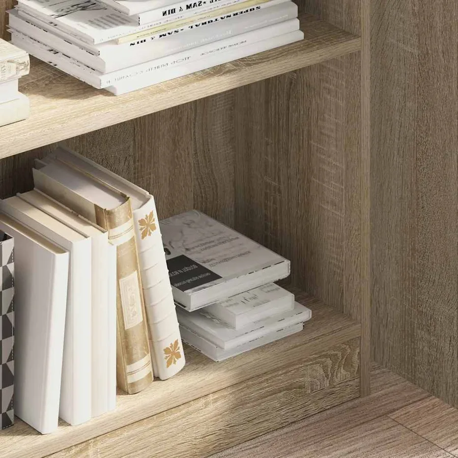 Bibliothèque chêne sonoma 80x24x109 cm bois d'ingénierie - 3