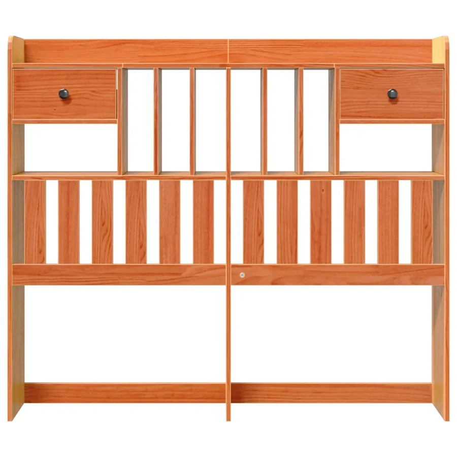 Tête de lit avec rangement cire marron 135cm bois massif de pin - 3