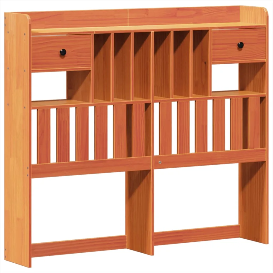 Cadre de lit sans matelas cire marron 135x190cm bois pin massif - 6