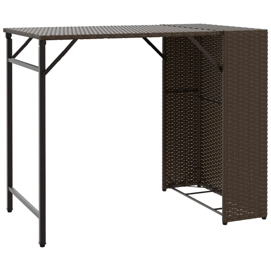 Ensemble à manger de jardin 5 pcs pliable marron résine tressée - 4