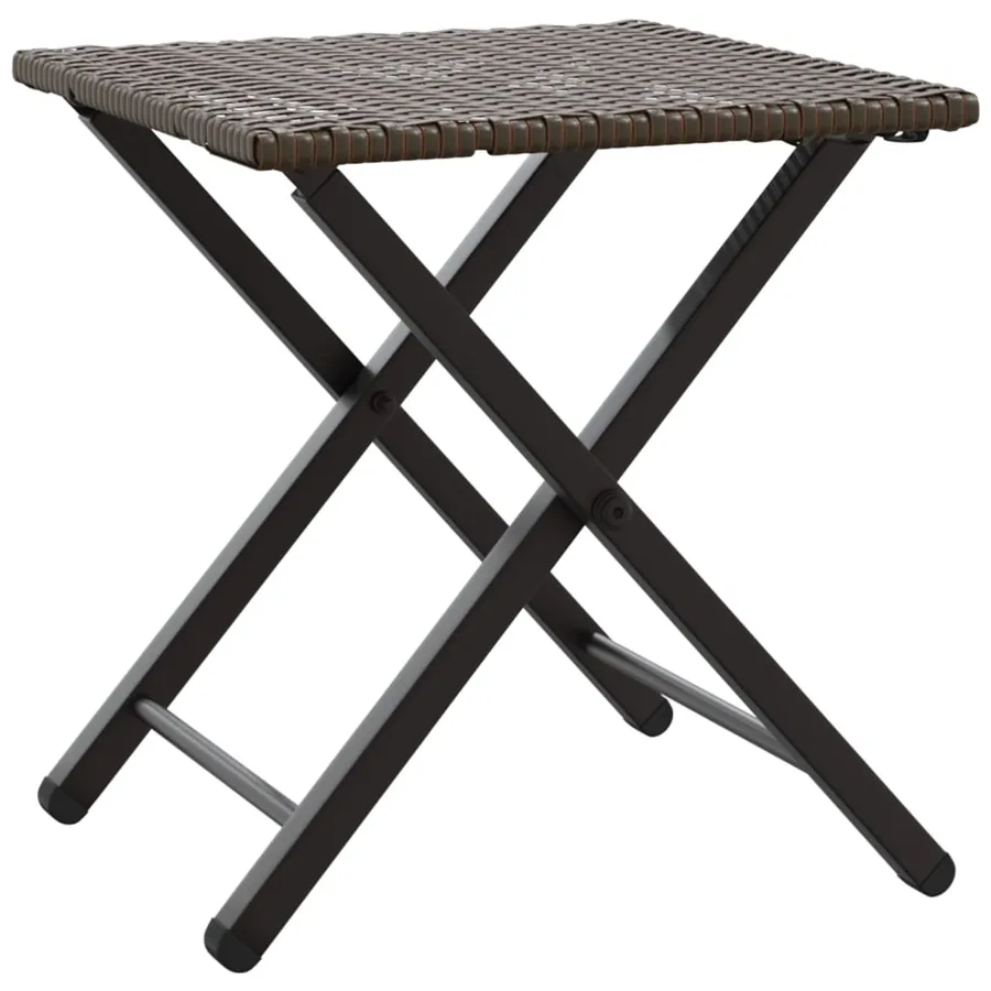 Ensemble à manger de jardin 5 pcs pliable marron résine tressée - 6