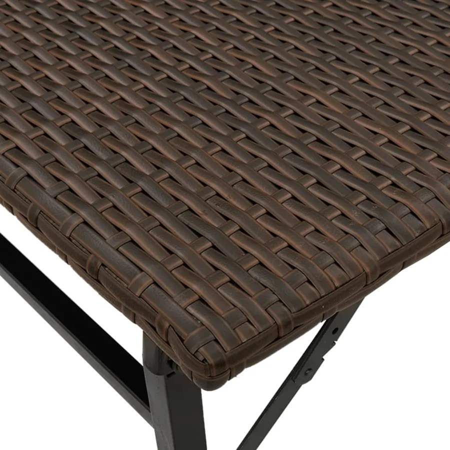 Ensemble à manger de jardin 5 pcs pliable marron résine tressée - 9