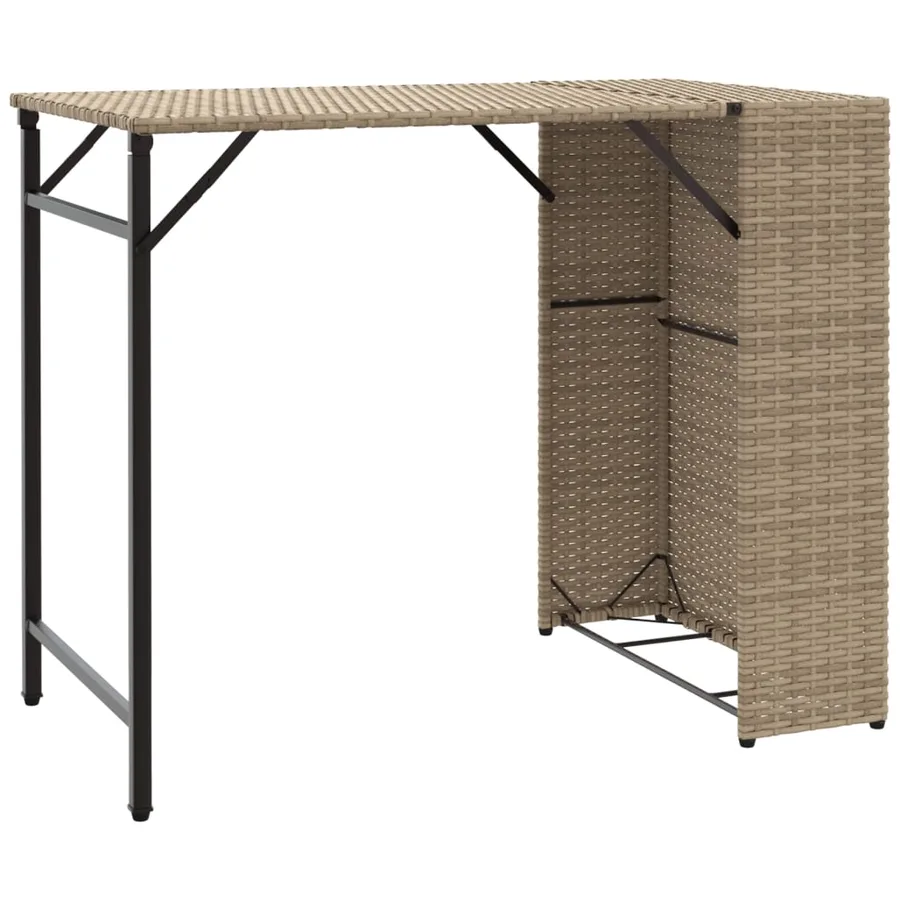 Ensemble à manger de jardin 5 pcs pliable beige résine tressée - 4