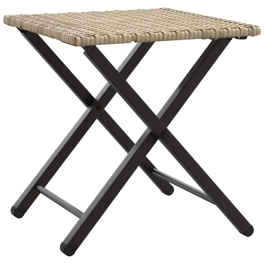 Ensemble à manger de jardin 5 pcs pliable beige résine tressée - 6