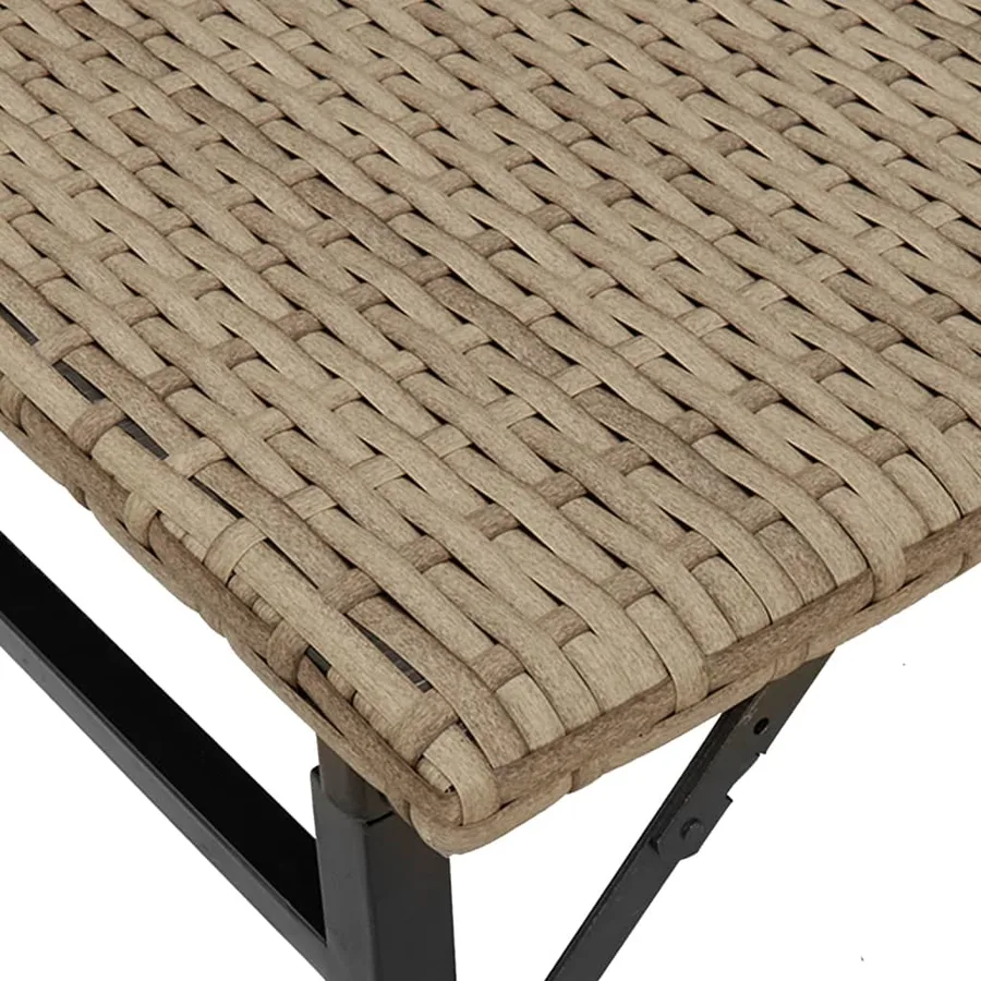 Ensemble à manger de jardin 5 pcs pliable beige résine tressée - 9