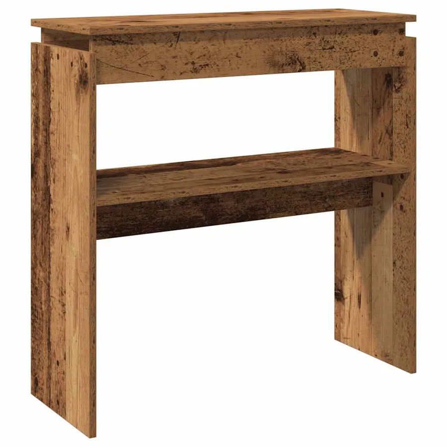 Table console vieux bois 80 x 30 x 80 cm bois d'ingénierie - 2