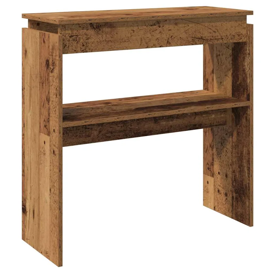 Table console vieux bois 80 x 30 x 80 cm bois d'ingénierie - 5