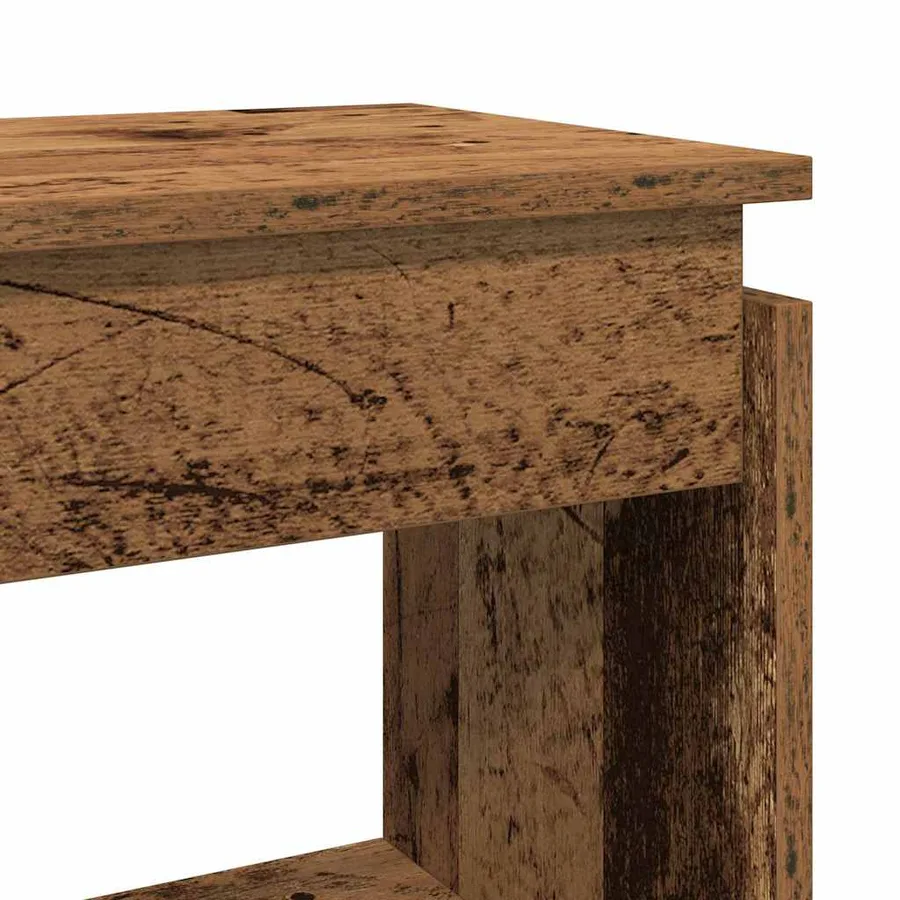 Table console vieux bois 80 x 30 x 80 cm bois d'ingénierie - 7