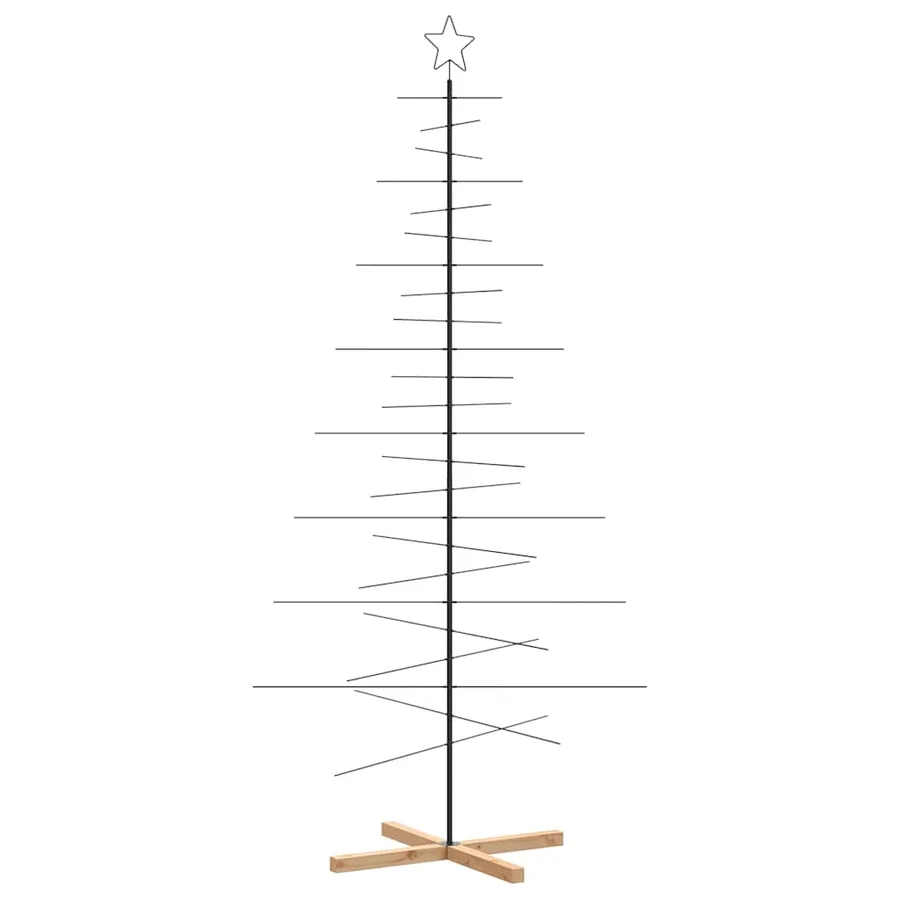 Arbre de Noël en métal avec base en bois noir 210 cm - 2