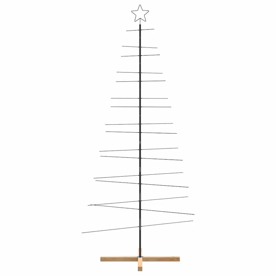 Arbre de Noël en métal avec base en bois noir 210 cm - 3