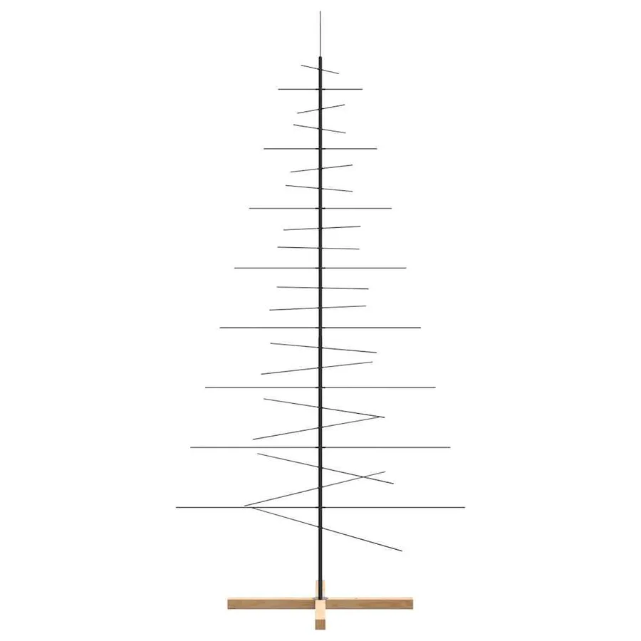Arbre de Noël en métal avec base en bois noir 210 cm - 4