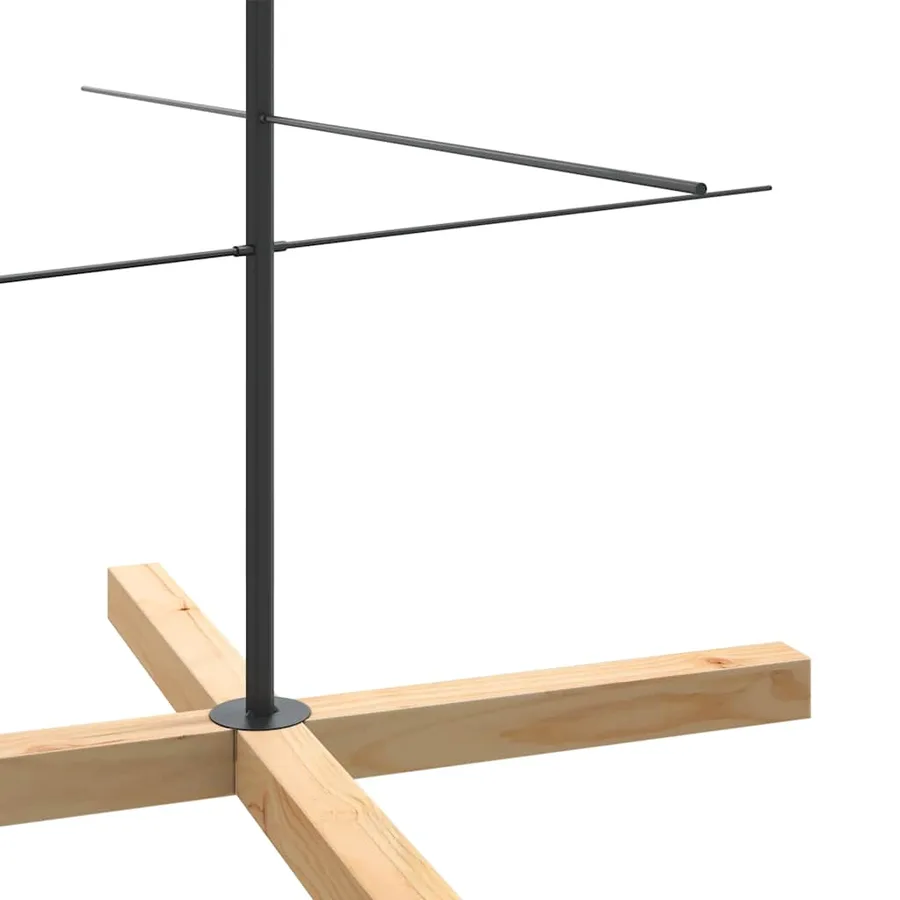Arbre de Noël en métal avec base en bois noir 210 cm - 6