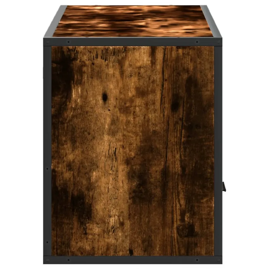 Meuble TV chêne fumé 100x31x39,5 cm bois d'ingénierie et métal - 5