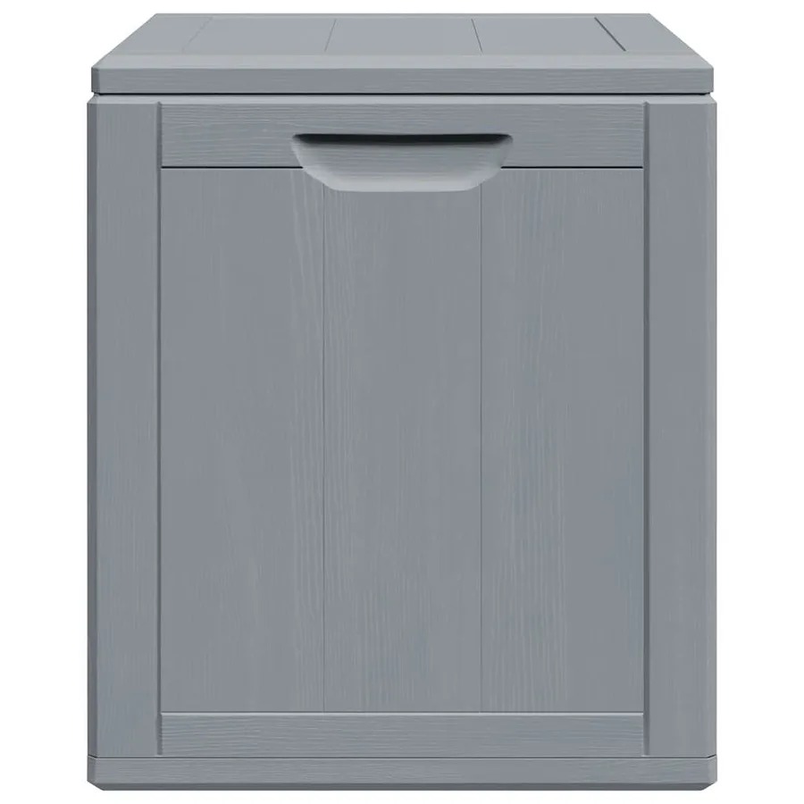 Boîte de rangement de jardin 90 L Gris PP aspect bois - 5