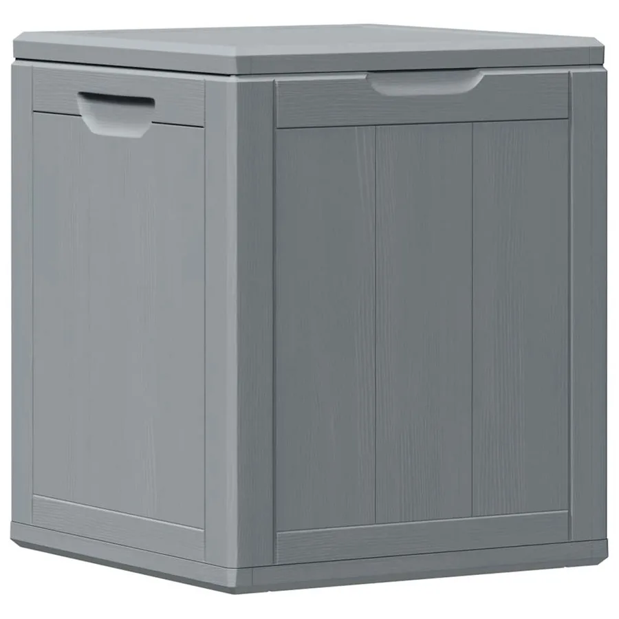 Boîte de rangement de jardin 90 L Gris PP aspect bois - 6