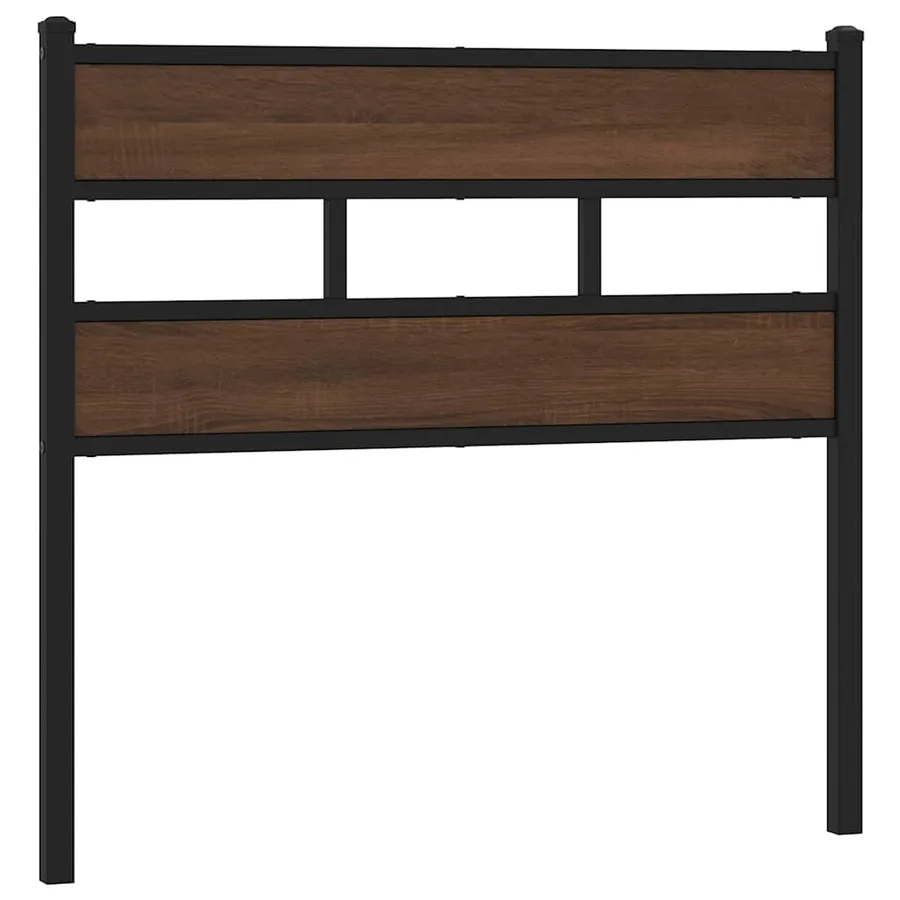 Tête de lit de remplacement chêne marron 107 cm acier et bois d'ingénierie - 2
