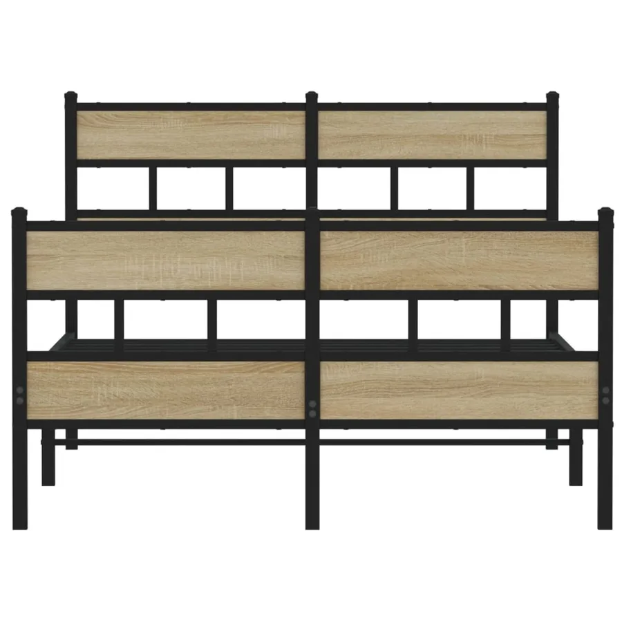 Cadre de lit en métal sans matelas chêne sonoma 120x190 cm - 4