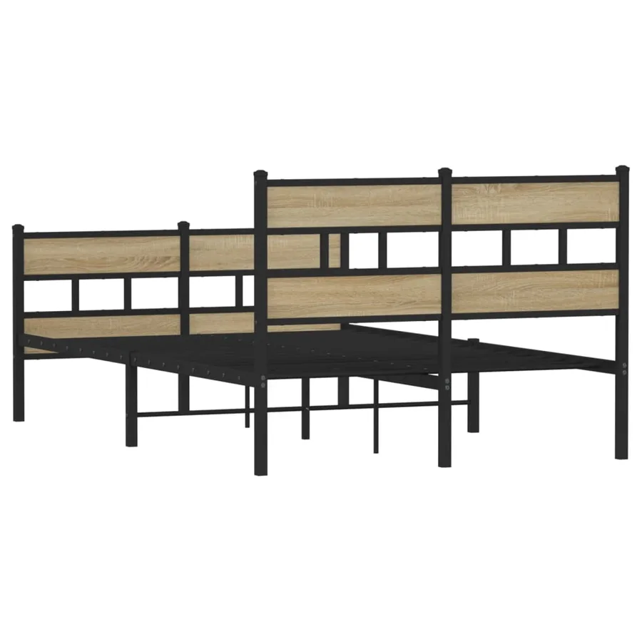 Cadre de lit en métal sans matelas chêne sonoma 120x190 cm - 6