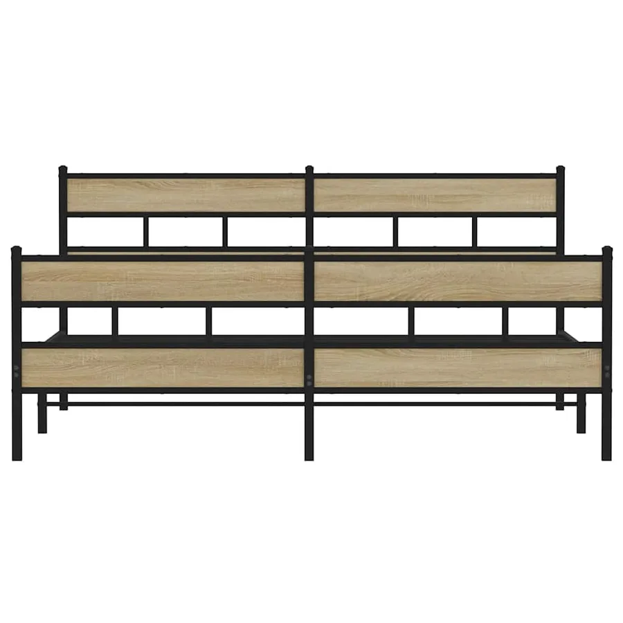 Cadre de lit en métal sans matelas chêne sonoma 180x200 cm - 4