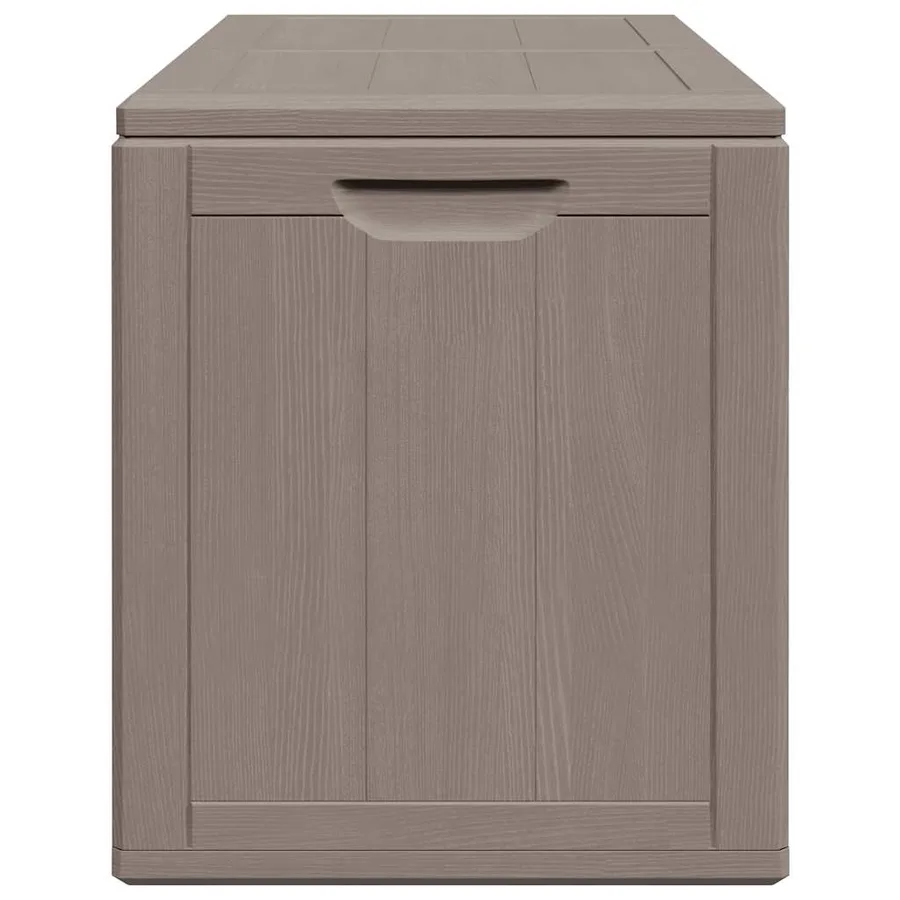 Boîte de rangement de jardin 180 L Marron PP aspect bois - 5