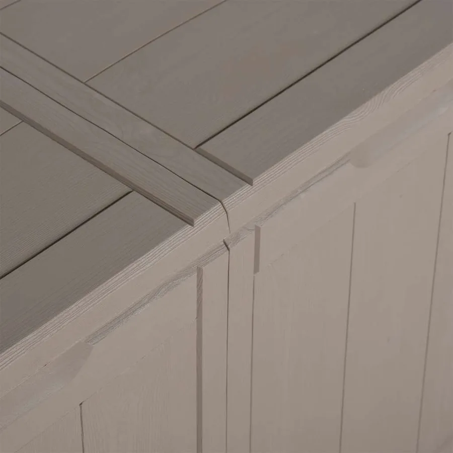 Boîte de rangement de jardin 180 L Marron PP aspect bois - 7