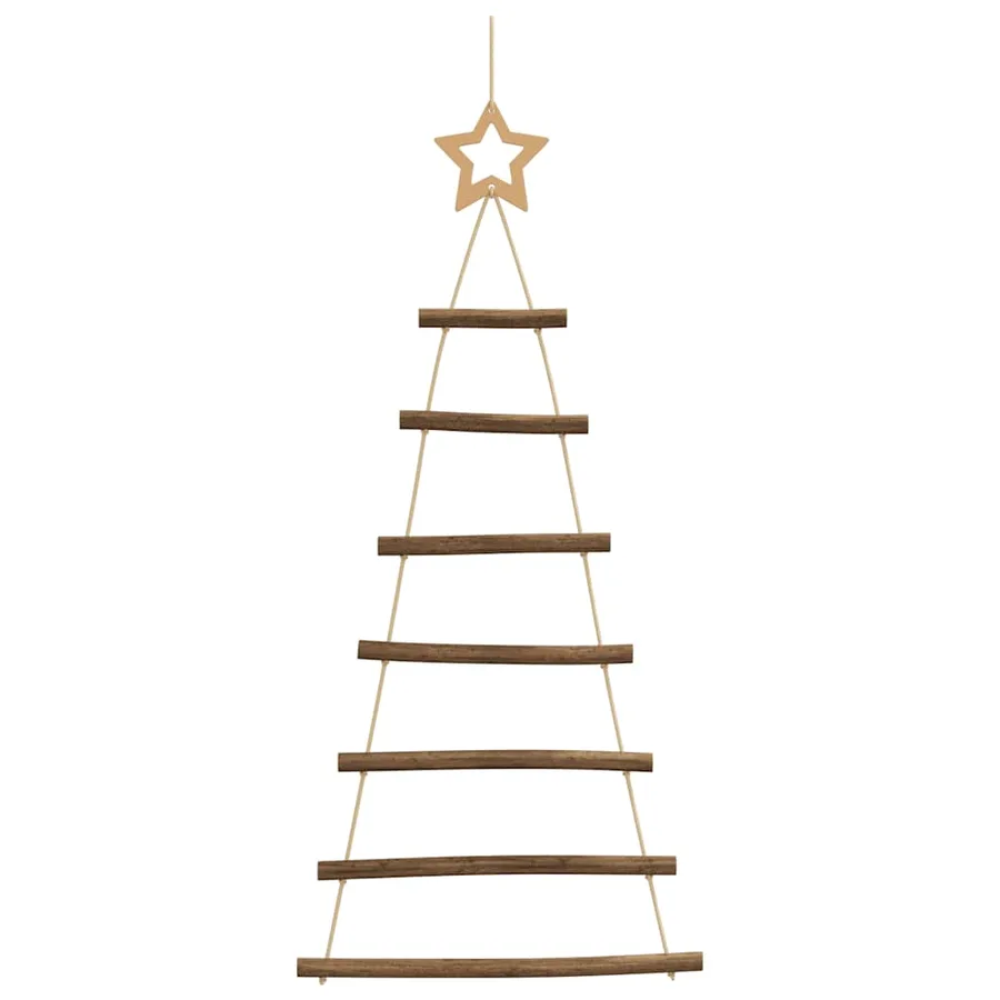 Sapins de Noël suspendus avec étoiles supérieures 2 pièces 42x90 cm Branche naturelle - 4